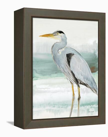 Heron on Seaglass I-Lanie Loreth-Framed Stretched Canvas