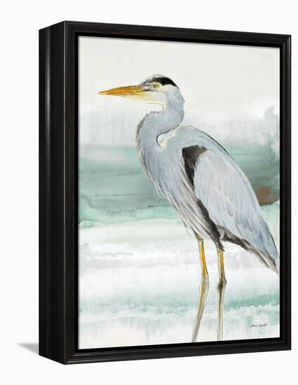 Heron on Seaglass I-Lanie Loreth-Framed Stretched Canvas