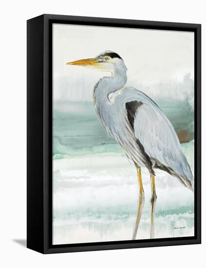 Heron on Seaglass I-Lanie Loreth-Framed Stretched Canvas