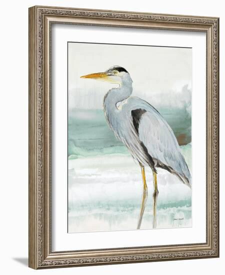 Heron on Seaglass I-Lanie Loreth-Framed Art Print