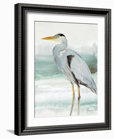 Heron on Seaglass I-Lanie Loreth-Framed Art Print