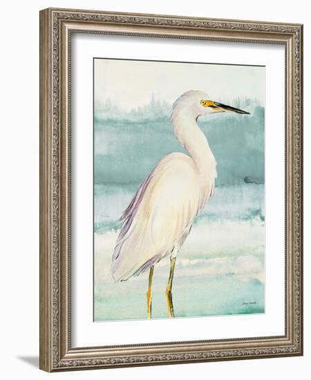 Heron on Seaglass II-Lanie Loreth-Framed Art Print