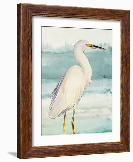 Heron on Seaglass II-Lanie Loreth-Framed Art Print