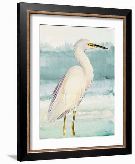 Heron on Seaglass II-Lanie Loreth-Framed Art Print