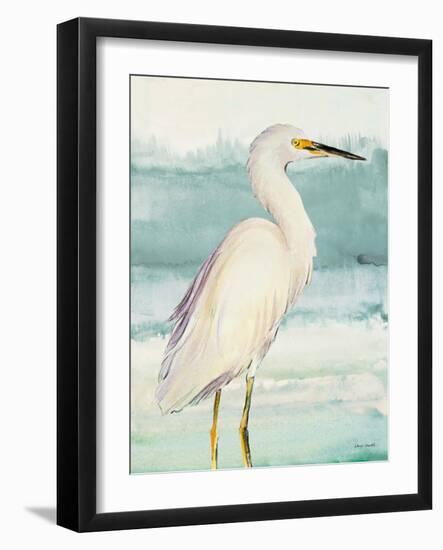 Heron on Seaglass II-Lanie Loreth-Framed Art Print