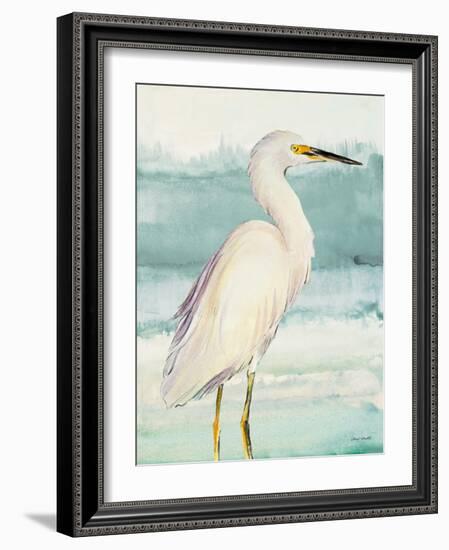 Heron on Seaglass II-Lanie Loreth-Framed Art Print