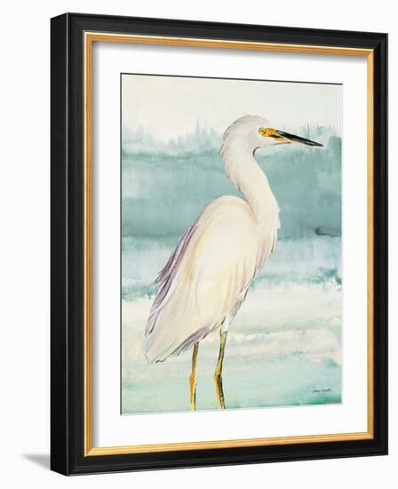 Heron on Seaglass II-Lanie Loreth-Framed Art Print