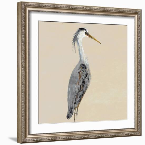 Heron on Tan I-Julie DeRice-Framed Art Print