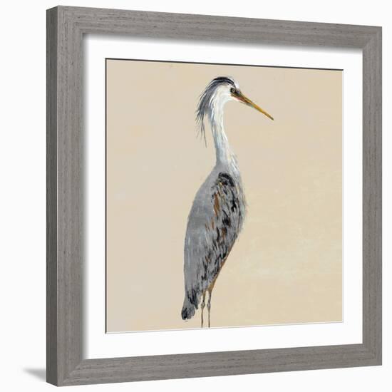 Heron on Tan I-Julie DeRice-Framed Art Print