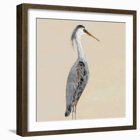 Heron on Tan I-Julie DeRice-Framed Art Print