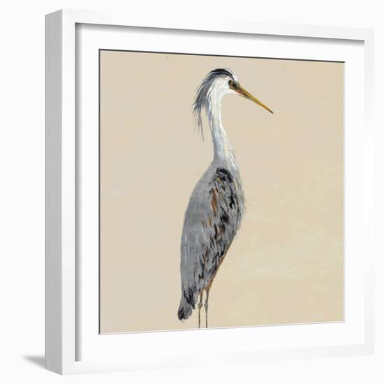 Heron on Tan I-Julie DeRice-Framed Art Print