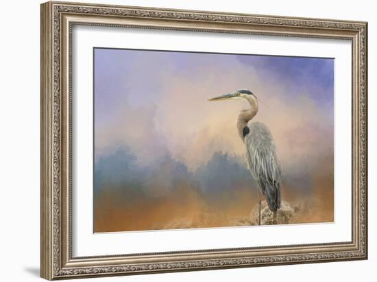 Heron on the Rocks-Jai Johnson-Framed Giclee Print