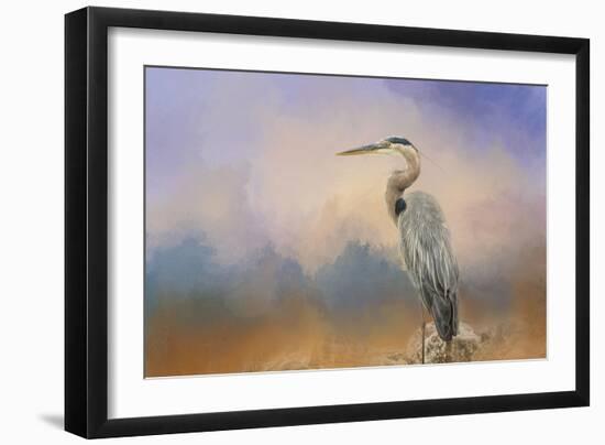 Heron on the Rocks-Jai Johnson-Framed Giclee Print