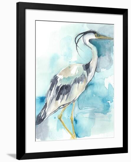 Heron Splash I-Jennifer Goldberger-Framed Art Print