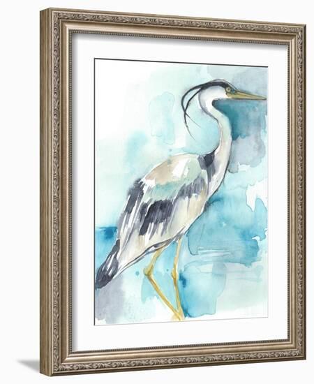 Heron Splash I-Jennifer Goldberger-Framed Art Print