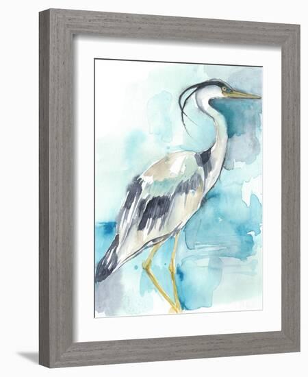 Heron Splash I-Jennifer Goldberger-Framed Art Print