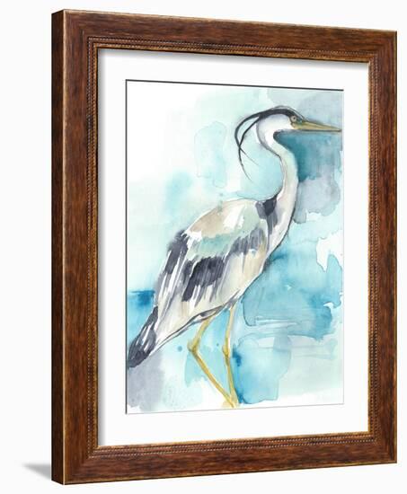 Heron Splash I-Jennifer Goldberger-Framed Art Print