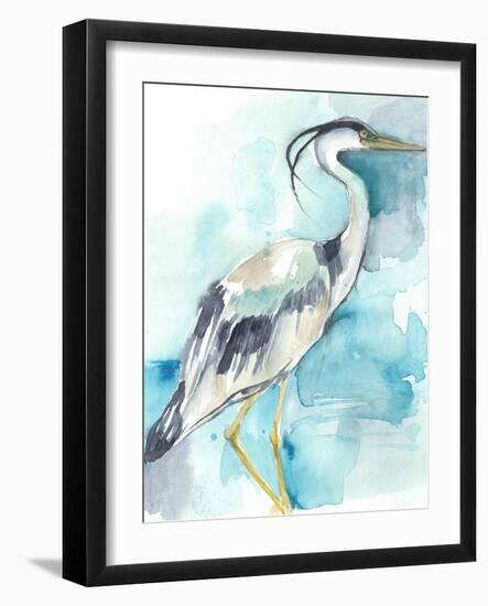 Heron Splash I-Jennifer Goldberger-Framed Art Print