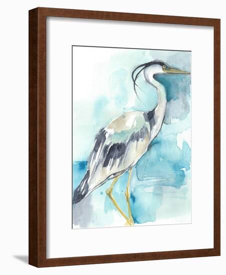 Heron Splash I-Jennifer Goldberger-Framed Art Print