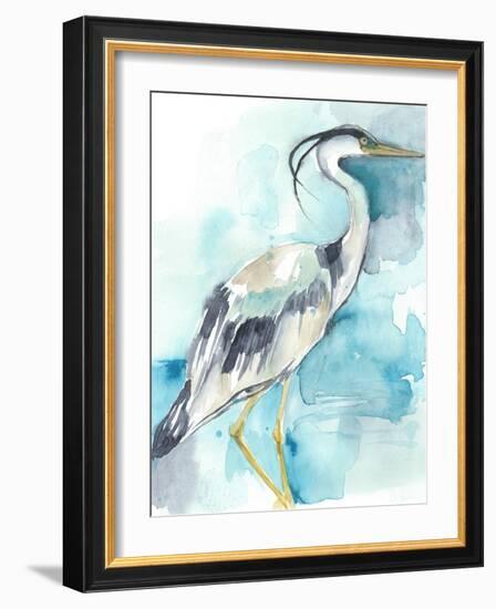 Heron Splash I-Jennifer Goldberger-Framed Art Print