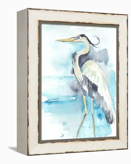 Heron Splash II-Jennifer Goldberger-Framed Stretched Canvas