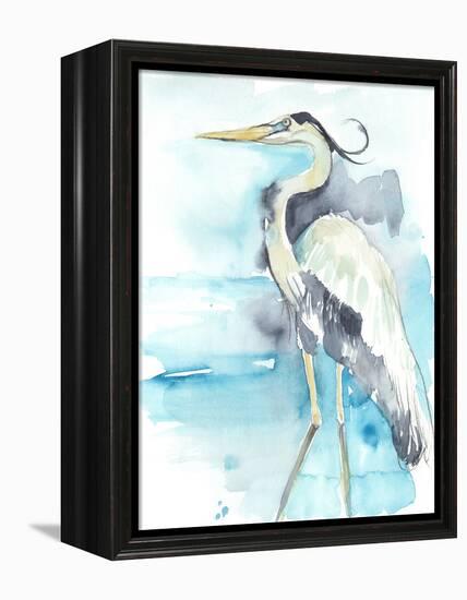 Heron Splash II-Jennifer Goldberger-Framed Stretched Canvas