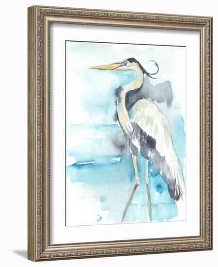 Heron Splash II-Jennifer Goldberger-Framed Art Print