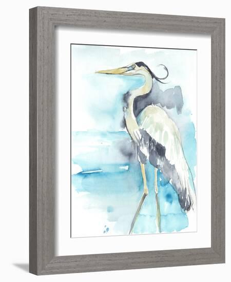 Heron Splash II-Jennifer Goldberger-Framed Art Print