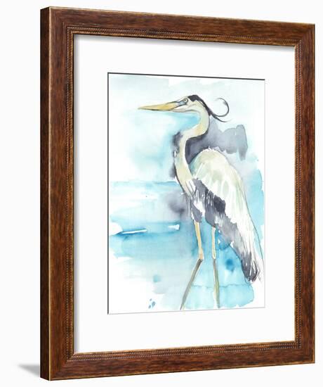 Heron Splash II-Jennifer Goldberger-Framed Art Print