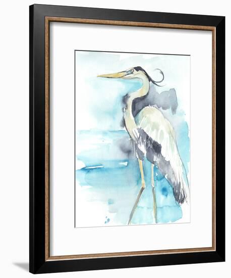 Heron Splash II-Jennifer Goldberger-Framed Art Print
