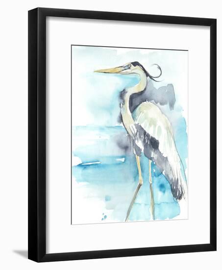 Heron Splash II-Jennifer Goldberger-Framed Art Print