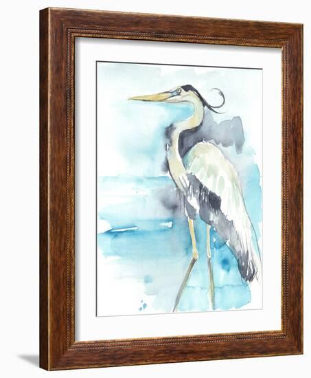 Heron Splash II-Jennifer Goldberger-Framed Art Print