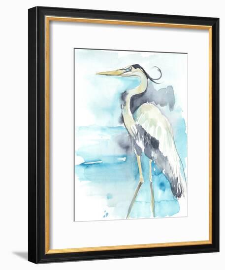 Heron Splash II-Jennifer Goldberger-Framed Art Print