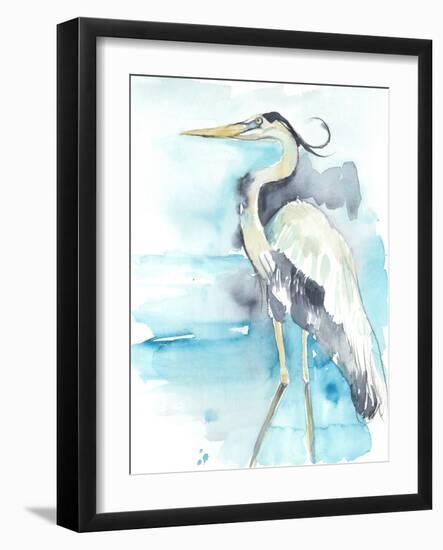 Heron Splash II-Jennifer Goldberger-Framed Art Print