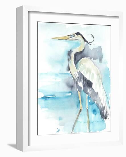 Heron Splash II-Jennifer Goldberger-Framed Art Print