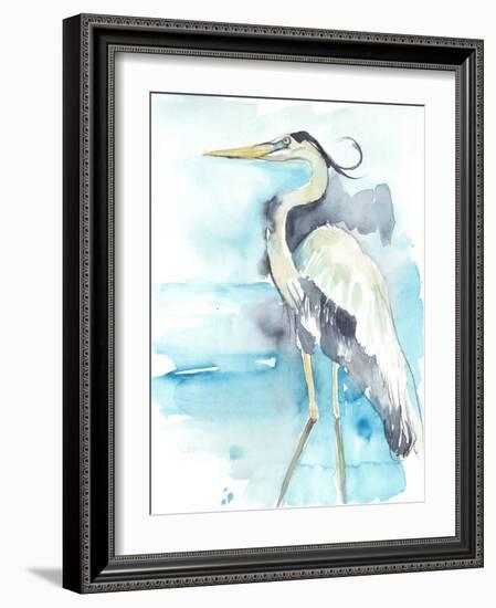 Heron Splash II-Jennifer Goldberger-Framed Art Print