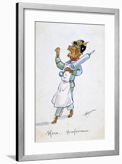 Herr Professor, Vintage French Postcard, C1900-null-Framed Giclee Print