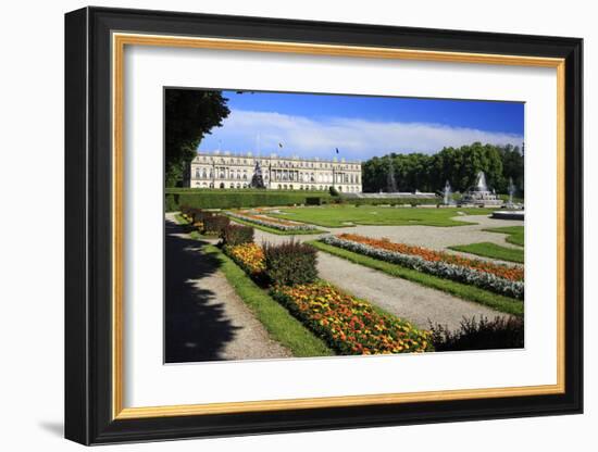 Herrenchiemsee castle on Herreninsel island in Lake Chiemsee, Upper Bavaria, Bavaria, Germany-null-Framed Art Print