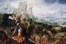 St Jerome in a Landscape, C1530-C1550-Herri Met De Bles-Framed Giclee Print