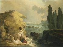 Fishermen by a Waterfall in a Classical Landscape-Herri Met De Bles-Giclee Print