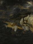 The Fall of Lucifer, 1St Half 16Th Century (Oil on Panel)-Herri met de (c 1510-p 1550) Bles-Giclee Print