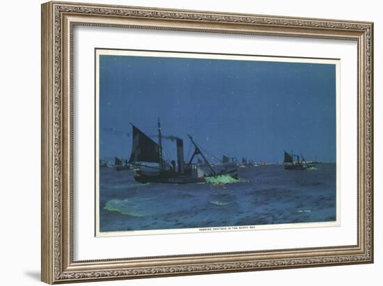 Herring Drifters in the North Sea-Charles Pears-Framed Giclee Print