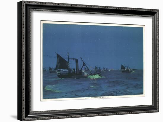 Herring Drifters in the North Sea-Charles Pears-Framed Giclee Print