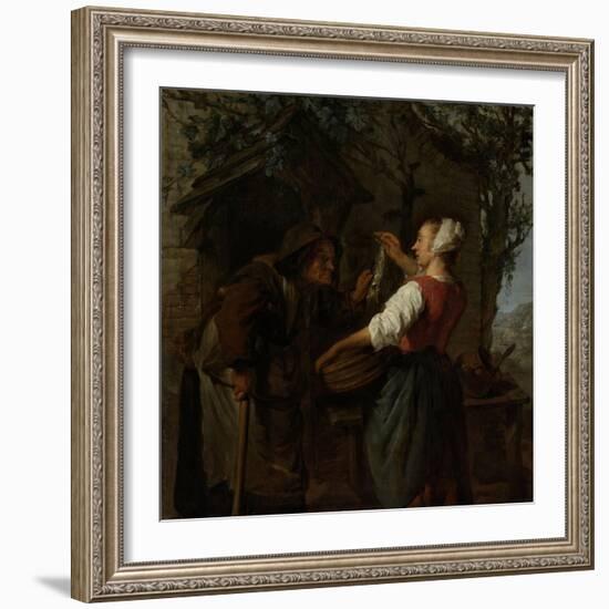 Herring-Seller-Gabriel Metsu-Framed Art Print