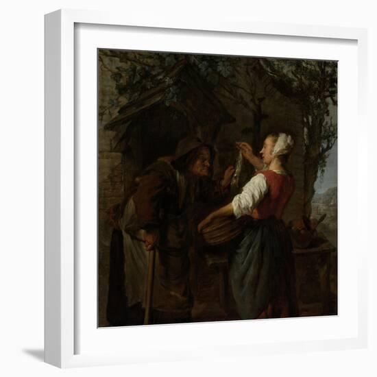 Herring-Seller-Gabriel Metsu-Framed Art Print