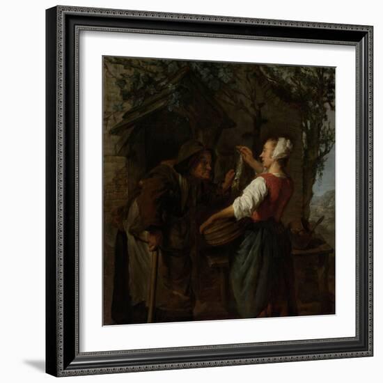 Herring-Seller-Gabriel Metsu-Framed Art Print