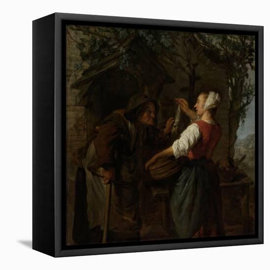 Herring-Seller-Gabriel Metsu-Framed Stretched Canvas