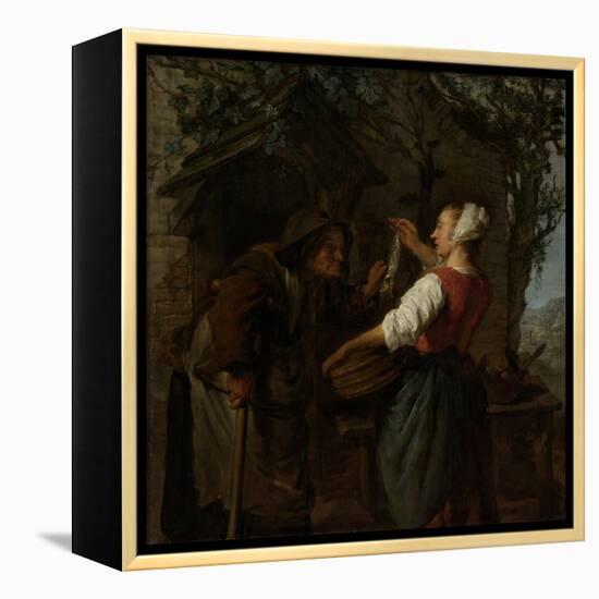 Herring-Seller-Gabriel Metsu-Framed Stretched Canvas