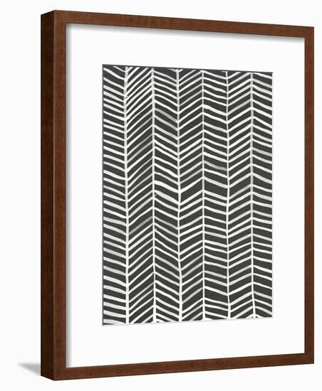 Herringbone - Black-Cat Coquillette-Framed Giclee Print