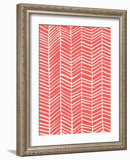 Herringbone - Coral-Cat Coquillette-Framed Giclee Print